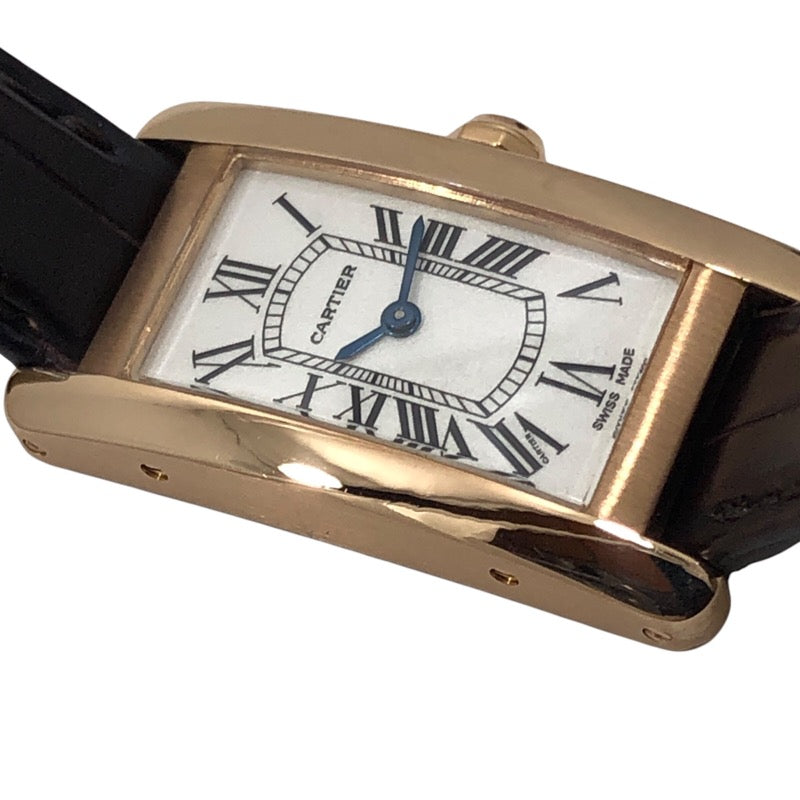 カルティエ Cartier タンク アメリカン SM W2607456 シルバー K18PG/革ベルト レディース | 中古ブランドリユースショップ  OKURA(おお蔵)