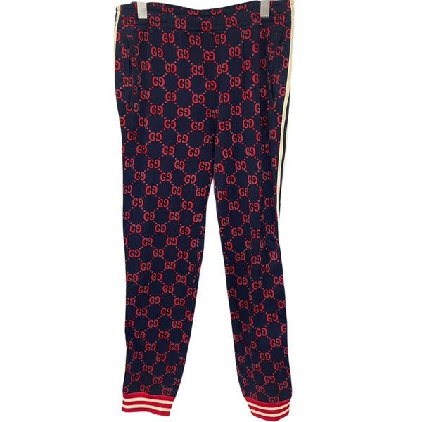 グッチ GUCCI GGジャガードトラックパンツ 496920 ネイビー コットン メンズ パンツ