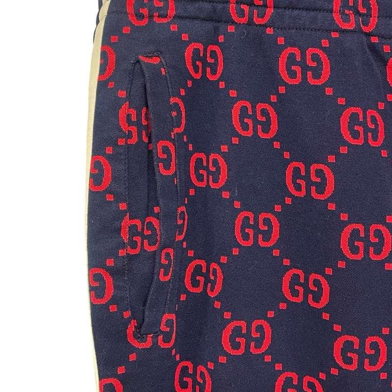 グッチ GUCCI GGジャガードトラックパンツ 496920 ネイビー コットン メンズ パンツ