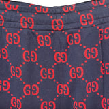 グッチ GUCCI GGジャガードトラックパンツ 496920 ネイビー コットン メンズ パンツ