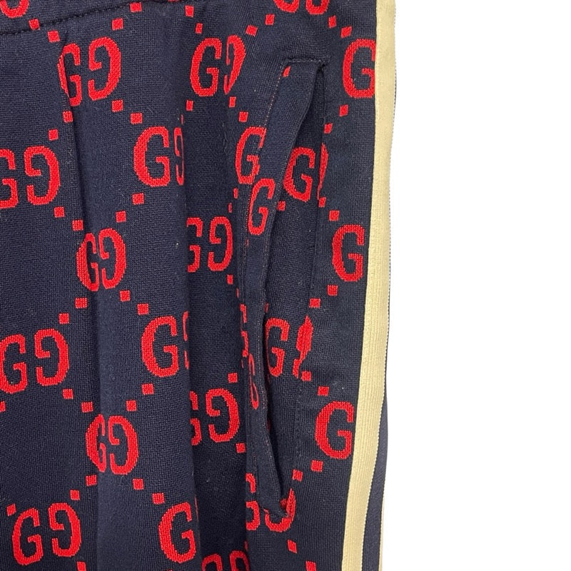 グッチ GUCCI GGジャガードトラックパンツ 496920 ネイビー コットン メンズ パンツ