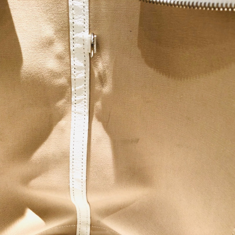 エルメス HERMES ガーデンジップMM □N刻 ベージュ SV金具 トワル ユニセックス ハンドバッグ