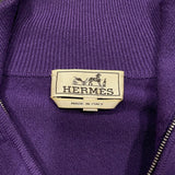 エルメス HERMES ハーフジップニットセーター パープル カシミヤ レディース セーター