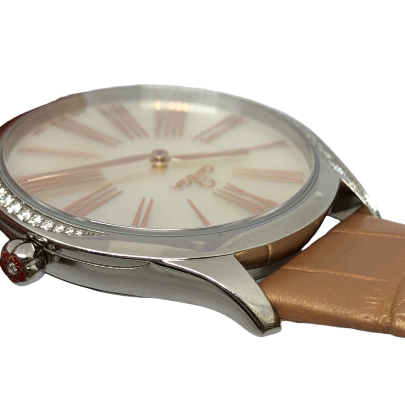 オメガ OMEGA デビル トレゾア ホワイトシェル 428.18.36.60.05.002 ホワイト SS/革ベルト クオーツ レディース 腕時計