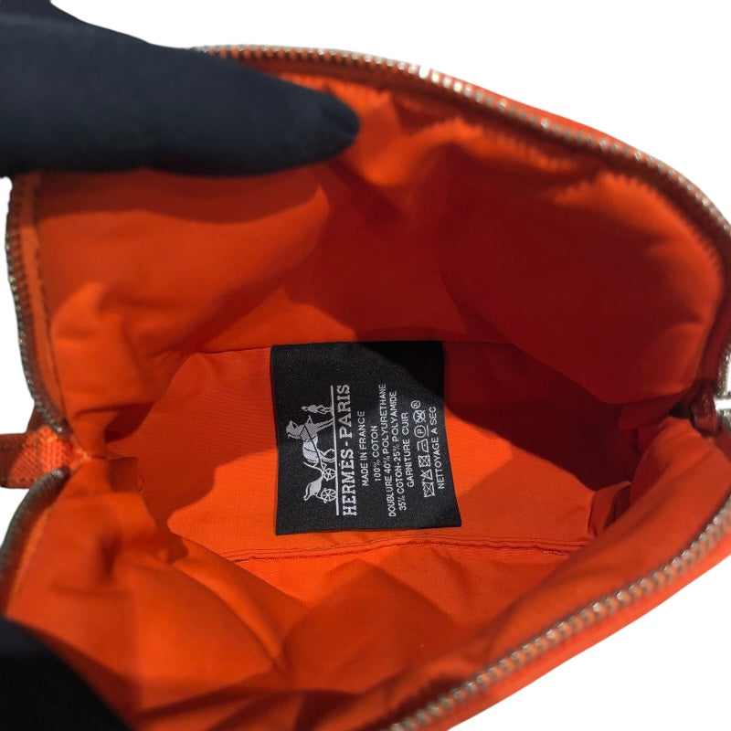 エルメス HERMES ボリードポーチ15 オレンジ トワル ユニセックス ポーチ
