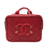 シャネル CHANEL CCフィリグリースモールヴァニティ A93342 レッド/GD キャビア レディース ショルダーバッグ
