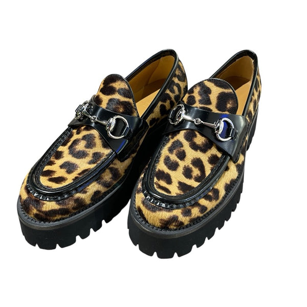 グッチ GUCCI ホースビットローファー 771041 ブラウン ハラコ レディース ローファー