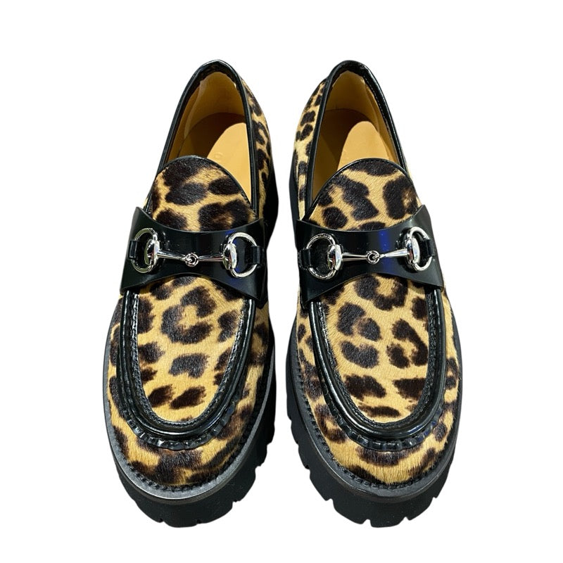 グッチ GUCCI ホースビットローファー 771041 ブラウン ハラコ レディース ローファー