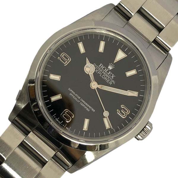ロレックス ROLEX エクスプローラー1 ブラックアウト E番 14270 ブラック SS 自動巻き メンズ 腕時計 |  中古ブランドリユースショップ OKURA(おお蔵)