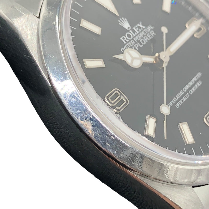 ロレックス ROLEX エクスプローラー1 ブラックアウト E番 14270 ブラック SS 自動巻き メンズ 腕時計