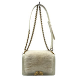 シャネル CHANEL ボーイシャネル20 ホワイト・ゴールド金具 カーフ/ファー レディース ショルダーバッグ