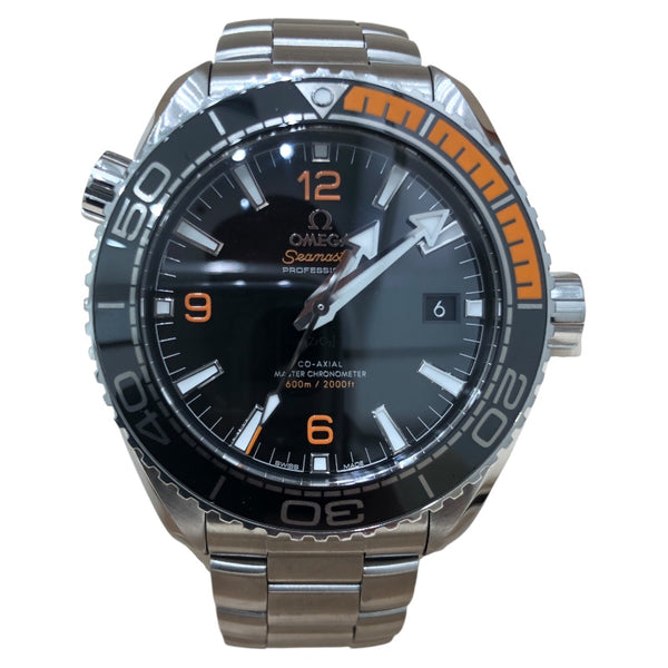 オメガ OMEGA ｼｰﾏｽﾀｰ ﾌﾟﾗﾈｯﾄｵｰｼｬﾝ 600M ｺｰｱｸｼｬﾙ 215.30.44.21.01.002 ブラック ステンレススチール メンズ 腕時計
