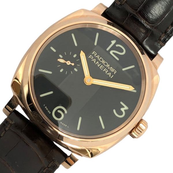 パネライ PANERAI ラジオミール 1904 3デイズ オロロッソ PAM00575 ブラック K18PG/革ベルト 手巻き メンズ 腕時計