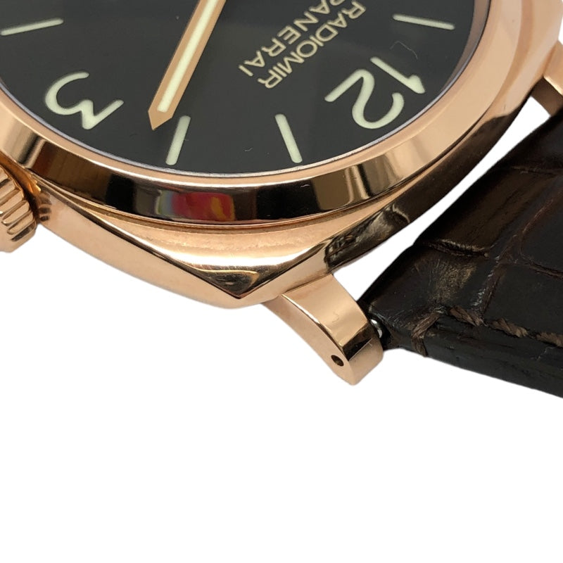 パネライ PANERAI ラジオミール 1904 3デイズ オロロッソ PAM00575 ブラック K18PG/革ベルト 手巻き メンズ 腕時計