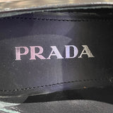 プラダ PRADA チョコレート ブラッシュドレザーヒール ブラック レザー レディース ローファー
