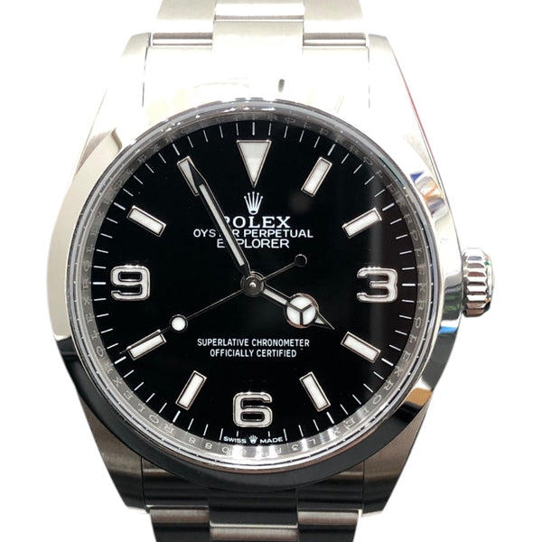 ロレックス ROLEX ｴｸｽﾌﾟﾛｰﾗｰ36 124270 ブラック ステンレススチール メンズ 腕時計