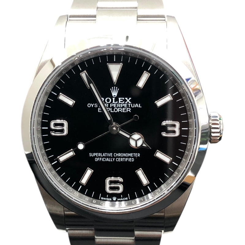 ロレックス ROLEX ｴｸｽﾌﾟﾛｰﾗｰ36 124270 ブラック ステンレススチール メンズ 腕時計