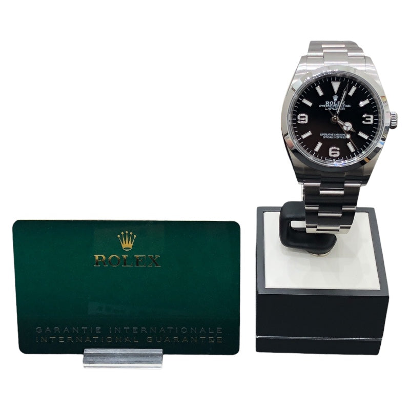 ロレックス ROLEX ｴｸｽﾌﾟﾛｰﾗｰ36 124270 ブラック ステンレススチール メンズ 腕時計