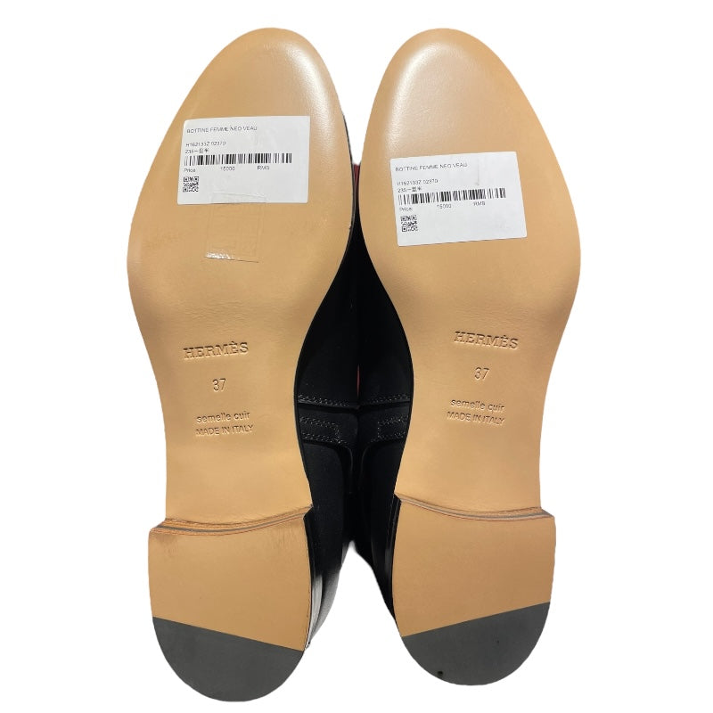 エルメス HERMES ネオケリークラスプ レザーショートブーツ H162133Z ブラック カーフレザー レディース ブーツ