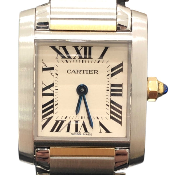カルティエ Cartier ﾀﾝｸ ﾌﾗﾝｾｰｽﾞ SM W51007Q4 アイボリー YG/SS レディース 腕時計