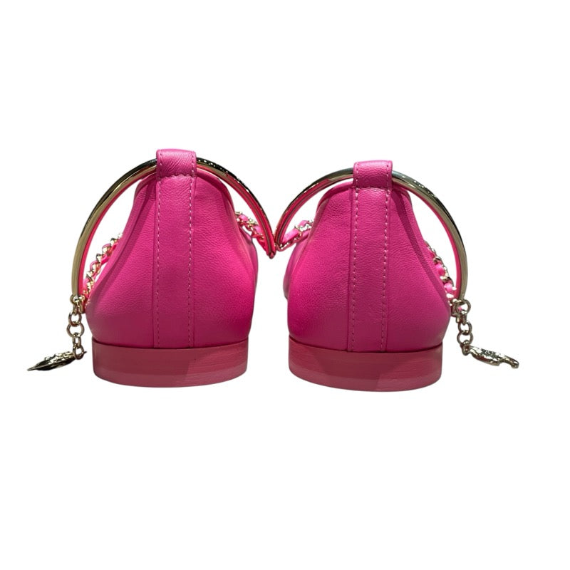 シャネル CHANEL パレリーナ フラット パンプス G38986 ピンク レザー レディース パンプス
