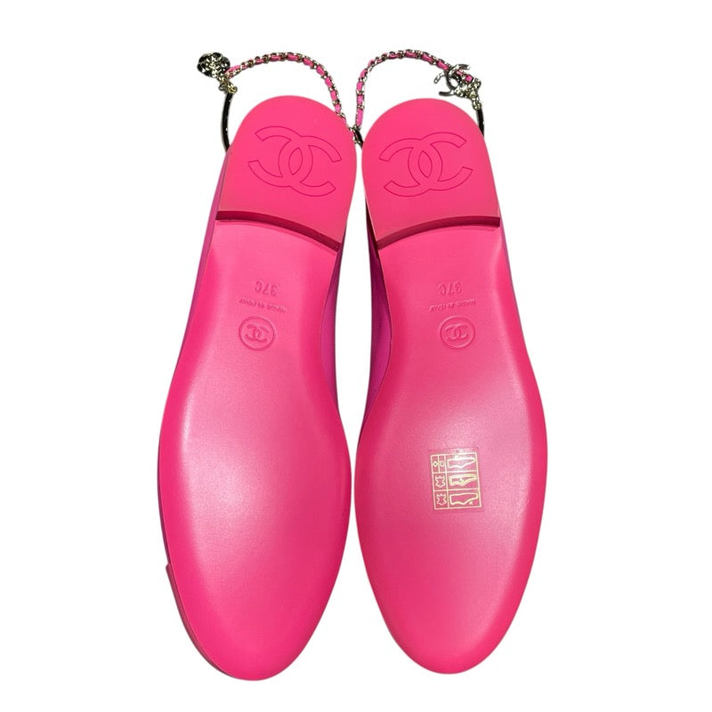 シャネル CHANEL パレリーナ フラット パンプス G38986 ピンク レザー レディース パンプス