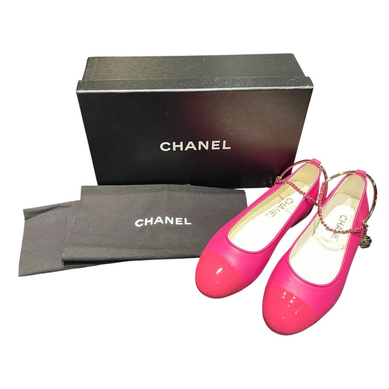 シャネル CHANEL パレリーナ フラット パンプス G38986 ピンク レザー