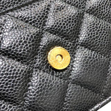 シャネル CHANEL マトラッセチェーンウォレット AP0250 ブラック GD金具 キャビアスキン レディース ウォレットチェーン