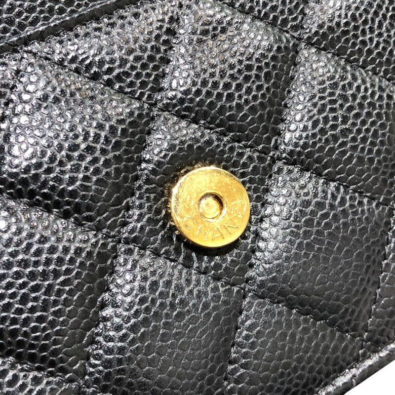 シャネル CHANEL マトラッセチェーンウォレット AP0250 ブラック GD金具 キャビアスキン レディース ウォレットチェーン