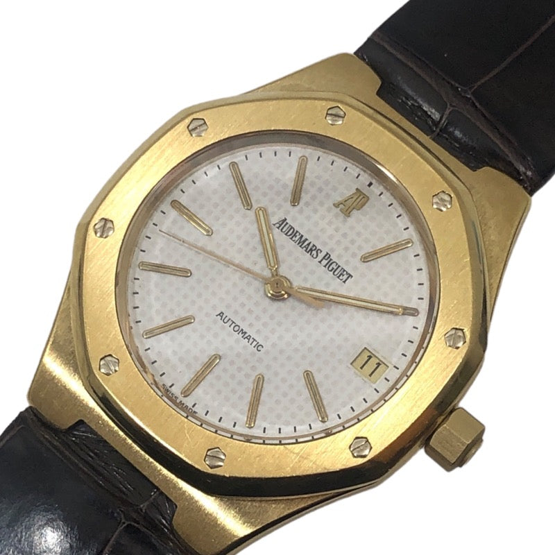 オーデマ・ピゲ AUDEMARS PIGUET ロイヤルオーク 14800BA ホワイト K18YG/革ベルト メンズ 腕時計