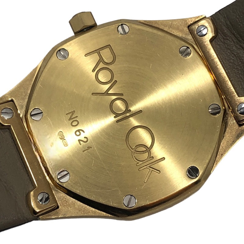 オーデマ・ピゲ AUDEMARS PIGUET ロイヤルオーク 14800BA ホワイト K18YG/革ベルト メンズ 腕時計