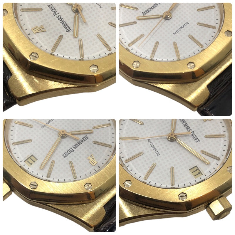 オーデマ・ピゲ AUDEMARS PIGUET ロイヤルオーク 14800BA ホワイト K18YG/革ベルト メンズ 腕時計 |  中古ブランドリユースショップ OKURA(おお蔵)
