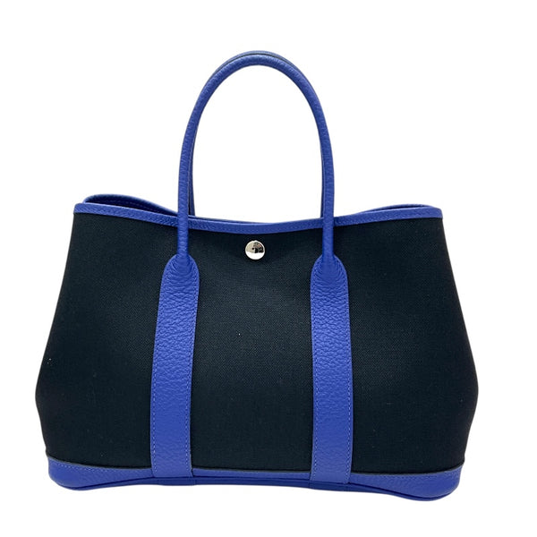 エルメス HERMES ガーデンパーティTPM ブラック/ブルーエレクトリック トワル/ネゴンダ レディース ハンドバッグ