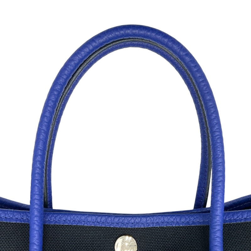 エルメス HERMES ガーデンパーティTPM ブラック/ブルーエレクトリック トワル/ネゴンダ レディース ハンドバッグ