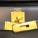 エルメス HERMES ケリー28 〇W刻 ブラック　GD金具 ボックスカーフ レディース ショルダーバッグ