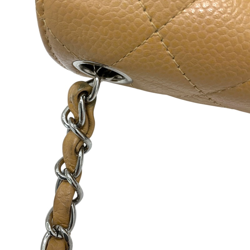 シャネル CHANEL ミニマトラッセ18 A01115 ベージュ キャビア レディース ショルダーバッグ