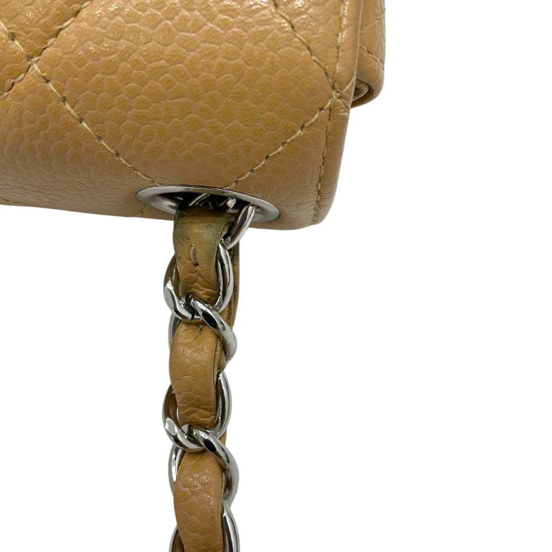 シャネル CHANEL ミニマトラッセ18 A01115 ベージュ キャビア レディース ショルダーバッグ