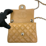 シャネル CHANEL ミニマトラッセ18 A01115 ベージュ キャビア レディース ショルダーバッグ