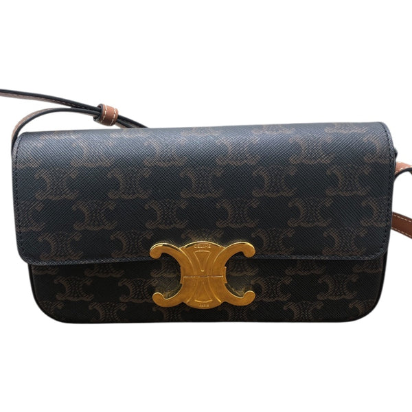 セリーヌ CELINE ｼｮﾙﾀﾞｰﾊﾞｯｸﾞｸﾛｰﾄﾞ 194142 ブラウン ﾄﾘｵﾝﾌｷｬﾝﾊﾞｽ レディース ショルダーバッグ