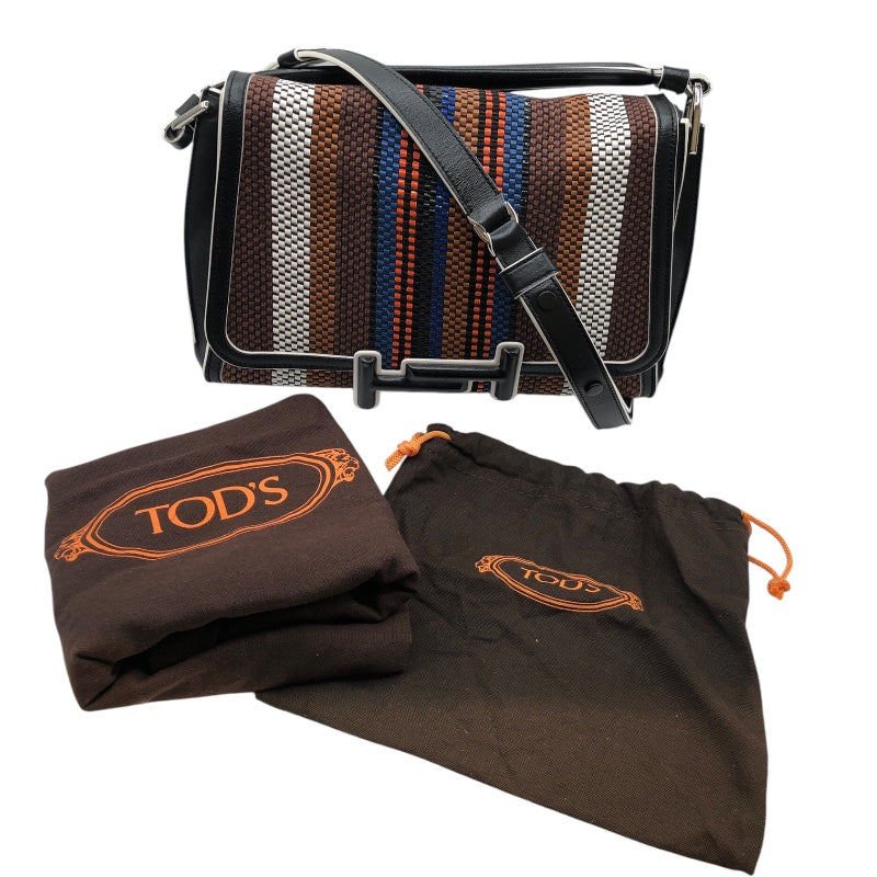 トッズ TOD'S ダブルT2WAYバッグ レザー・編み込み レディース