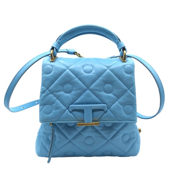 トッズ TOD’S Tタイムレスバッグパック ブルー レザー レディース ショルダーバッグ