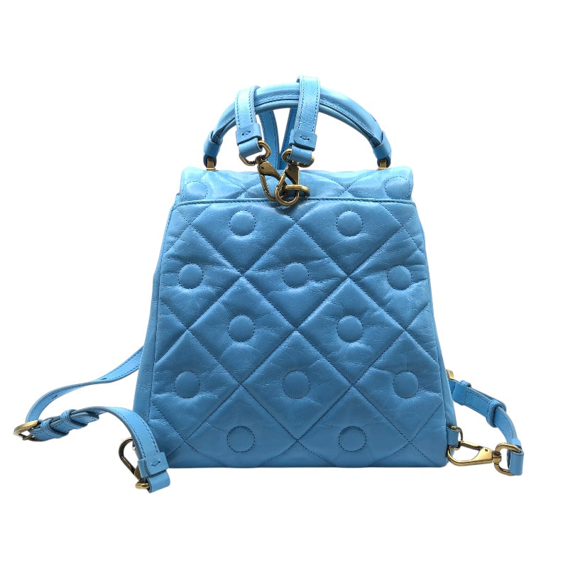 トッズ TOD'S Tタイムレスバッグパック ブルー レザー レディース