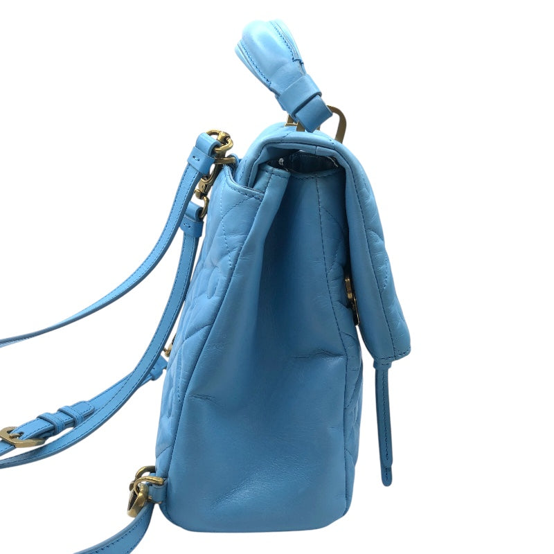 トッズ TOD'S Tタイムレスバッグパック ブルー レザー レディース