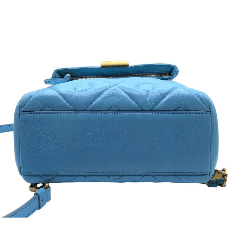 トッズ TOD'S Tタイムレスバッグパック ブルー レザー レディース