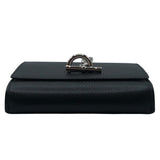 エルメス HERMES シェーヌダンクル コンパクトウォレット W刻 ブラック シェーブル レディース その他小物