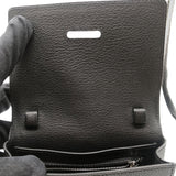 エルメス HERMES シェーヌダンクル コンパクトウォレット W刻 ブラック シェーブル レディース その他小物