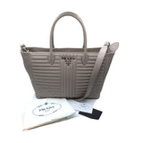 プラダ PRADA 2WAYハンドバッグ 1BA195 グレー レザー レディース ハンドバッグ