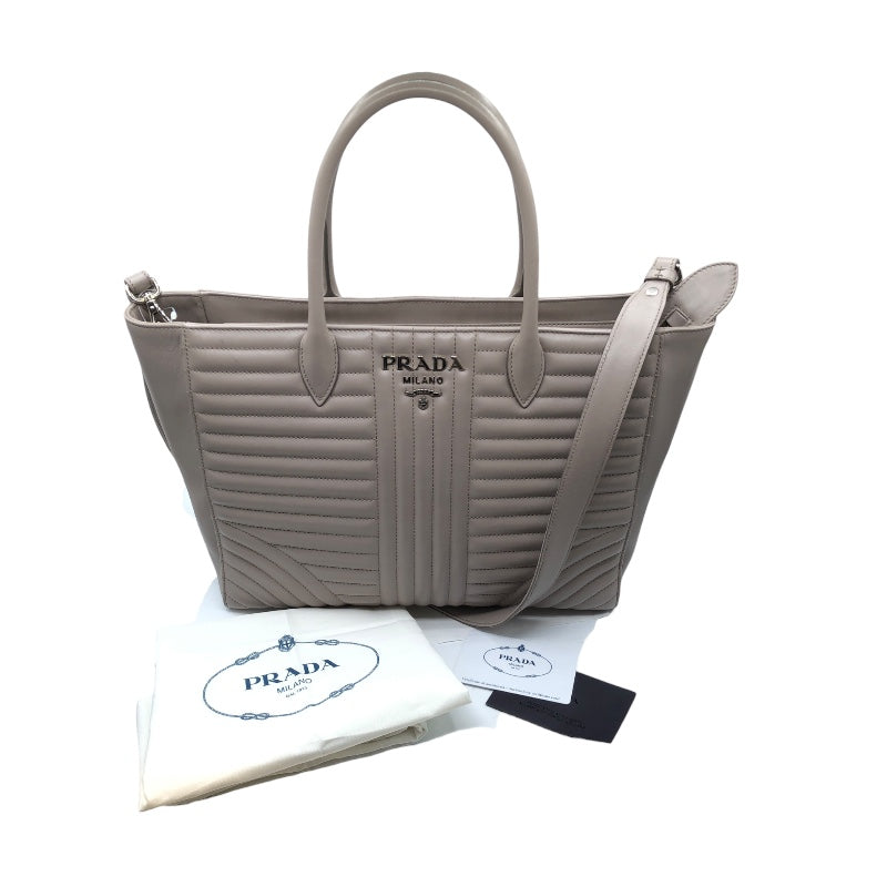 プラダ PRADA 2WAYハンドバッグ 1BA195 グレー レザー レディース ハンドバッグ