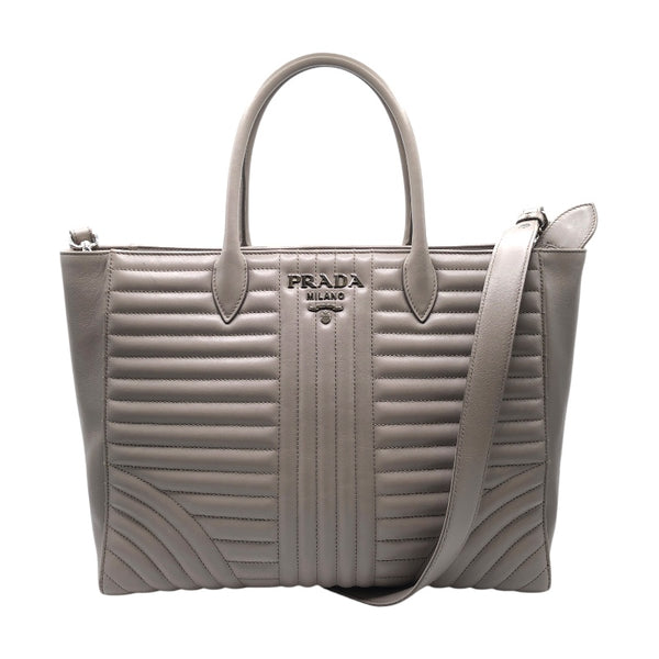 プラダ PRADA 2WAYハンドバッグ 1BA195 グレー レザー レディース ハンドバッグ