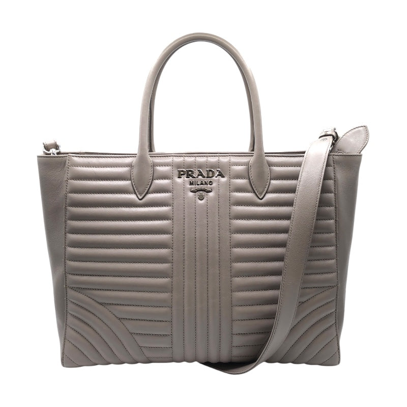 プラダ PRADA 2WAYハンドバッグ 1BA195 グレー レザー レディース ハンドバッグ